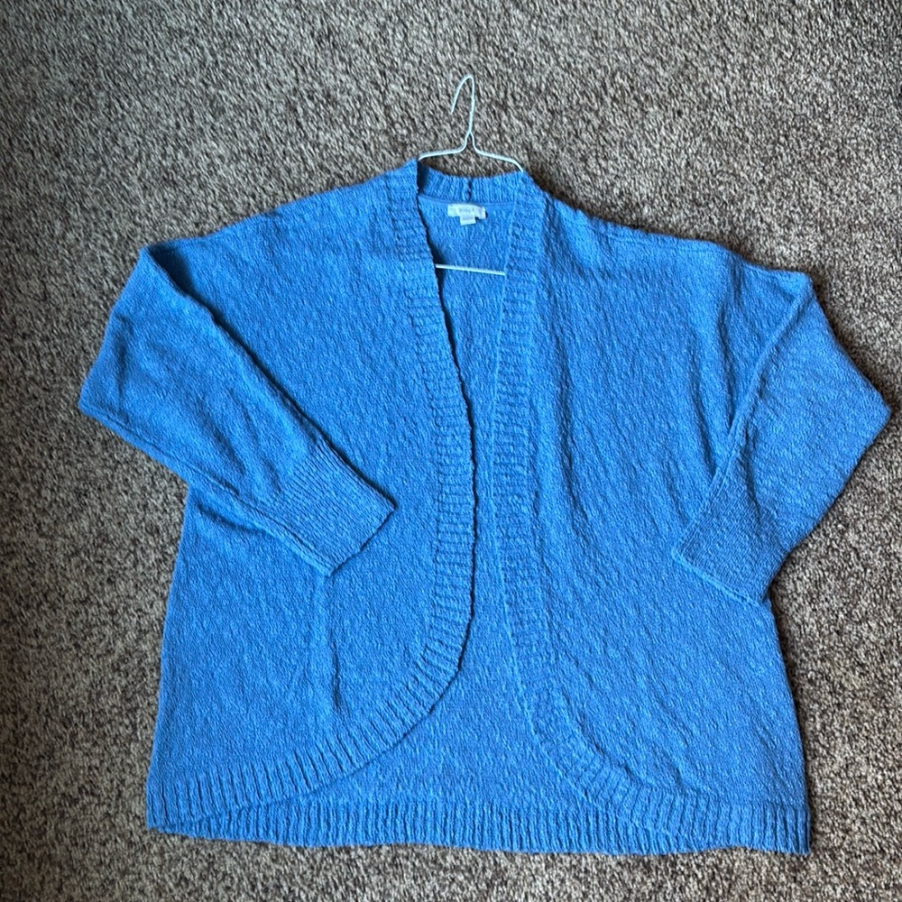 J.Jill Copen Blue Cardigan Sweater, Large